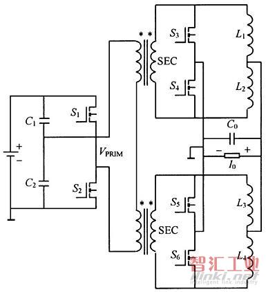 交錯并聯(lián)低壓大電流DC-DC變換器的電路原理圖