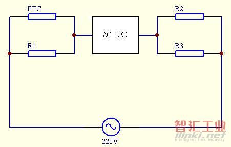 AC LED的典型应用电原理图