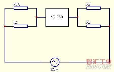 AC LED的典型應用電原理圖